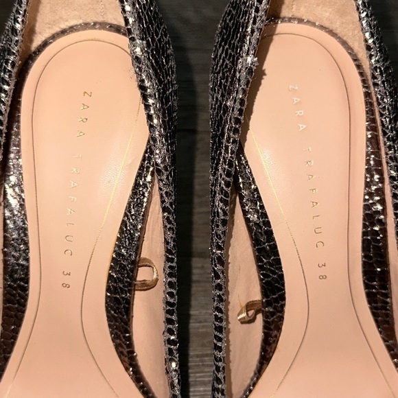 Zara Trafaluc metallic snakeskin heels - Picture 7 of 9